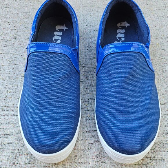Twiggy London Women Shoes Platform Blue Fabric Upper Slip On Shoes Size 9M - Picture 3 of 12
